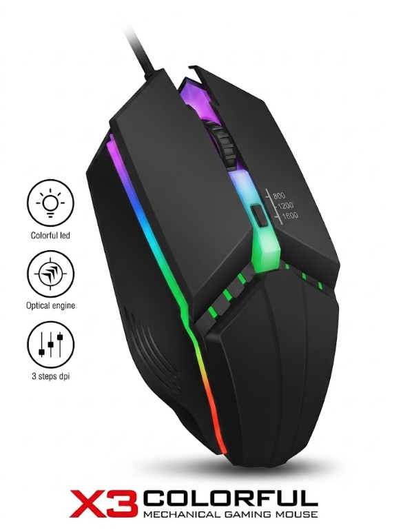 موس گیمینگ RGB مدل X3